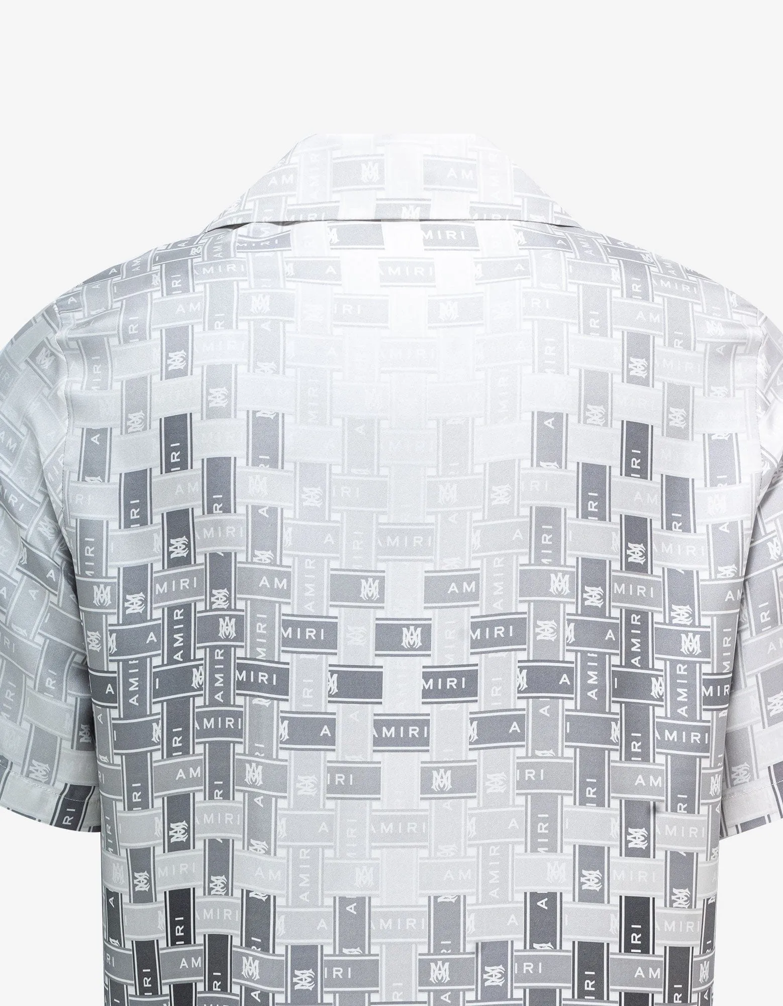 Amiri Grey Gradient Tape Bowling Shirt