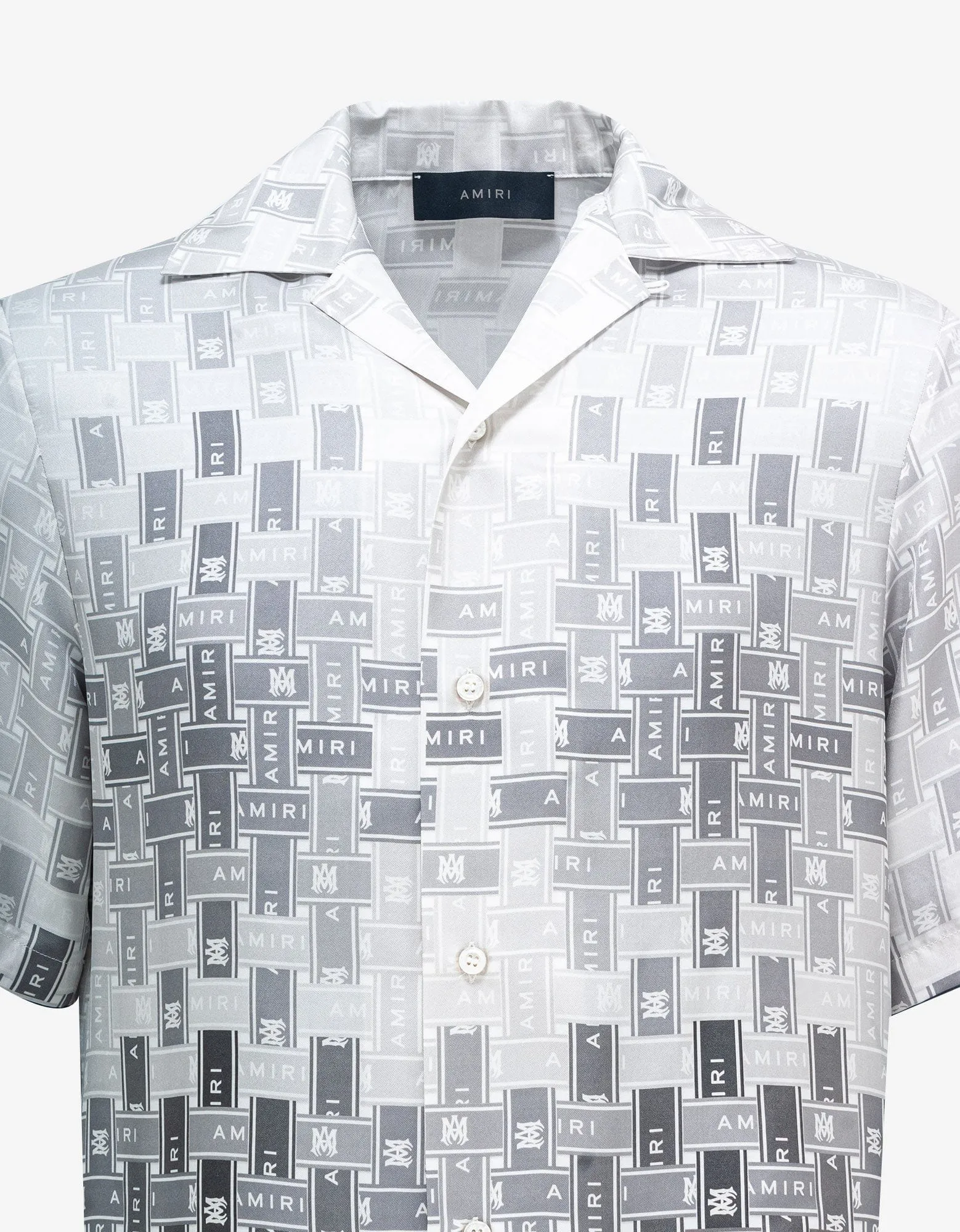 Amiri Grey Gradient Tape Bowling Shirt
