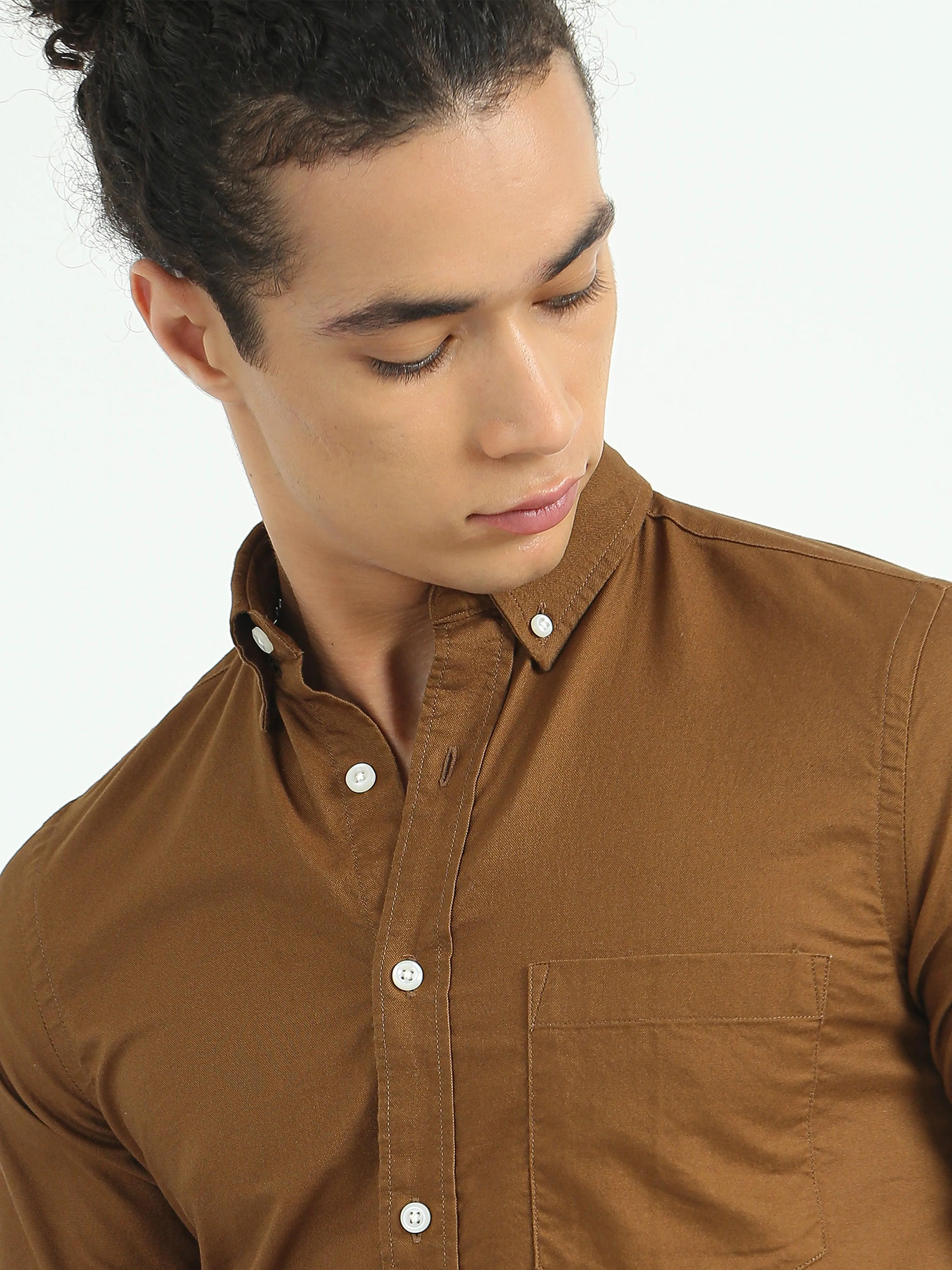Classy Oxford Full Sleeve Shirt - Brown