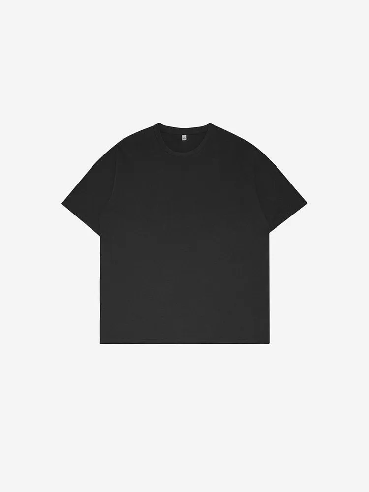Cotton Short Sleeve T-Shirt Solid Colour Street Hip Hop Loose Bottoming Shirt