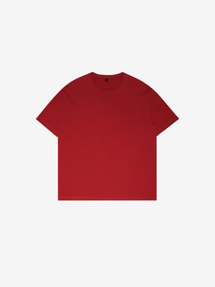 Cotton Short Sleeve T-Shirt Solid Colour Street Hip Hop Loose Bottoming Shirt