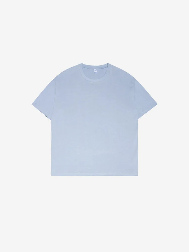Cotton Short Sleeve T-Shirt Solid Colour Street Hip Hop Loose Bottoming Shirt