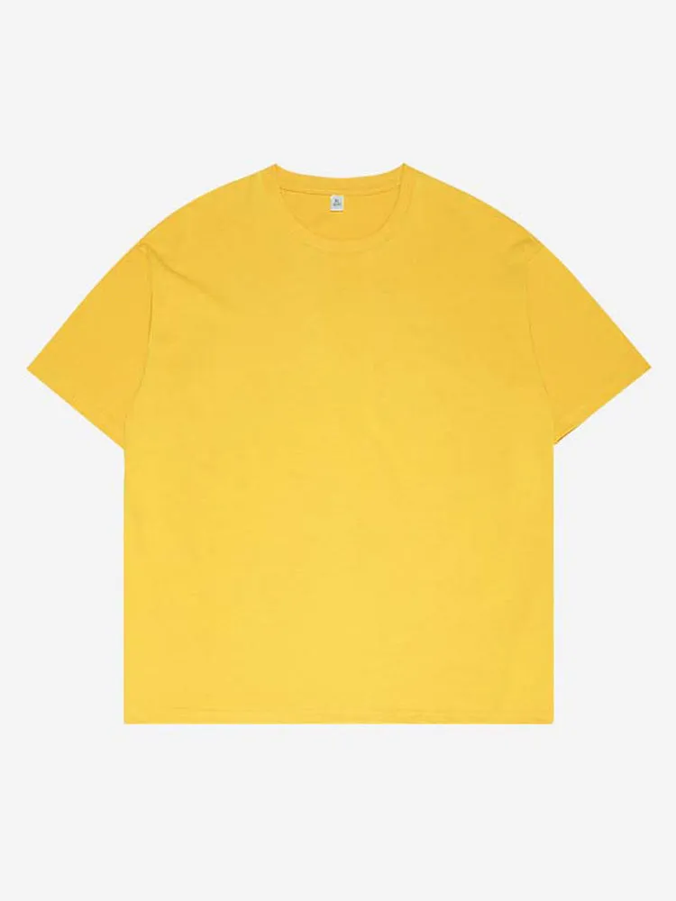 Cotton Short Sleeve T-Shirt Solid Colour Street Hip Hop Loose Bottoming Shirt