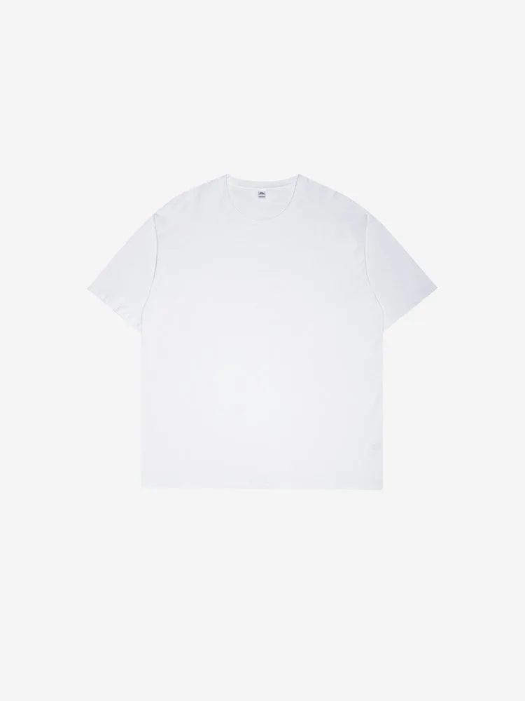Cotton Short Sleeve T-Shirt Solid Colour Street Hip Hop Loose Bottoming Shirt