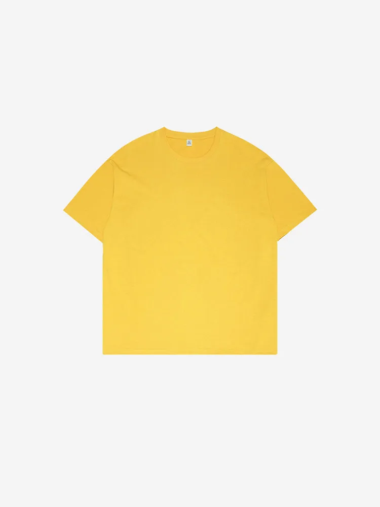 Cotton Short Sleeve T-Shirt Solid Colour Street Hip Hop Loose Bottoming Shirt