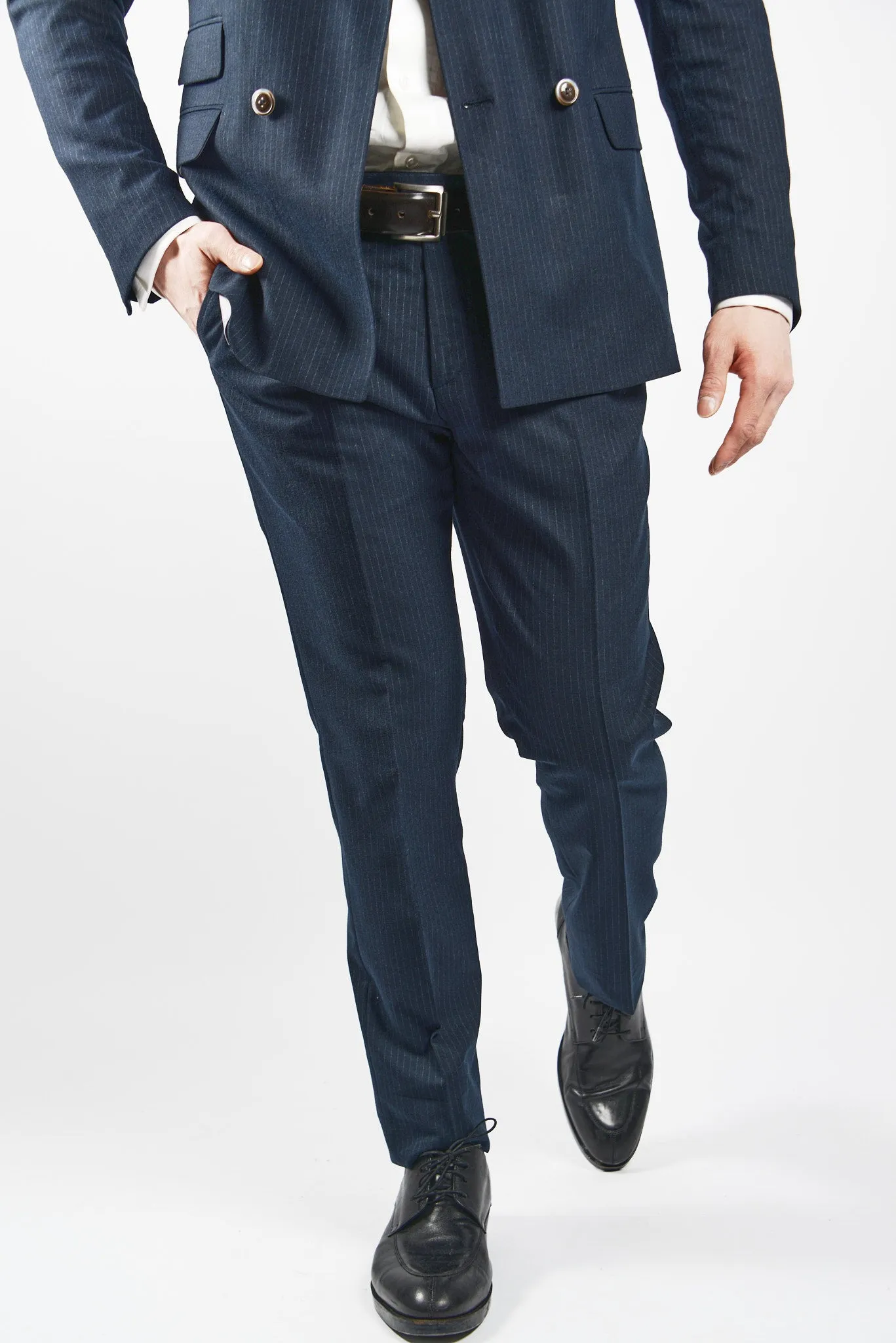 EURO PINSTRIPE BRUSHED DT DRESS PANT