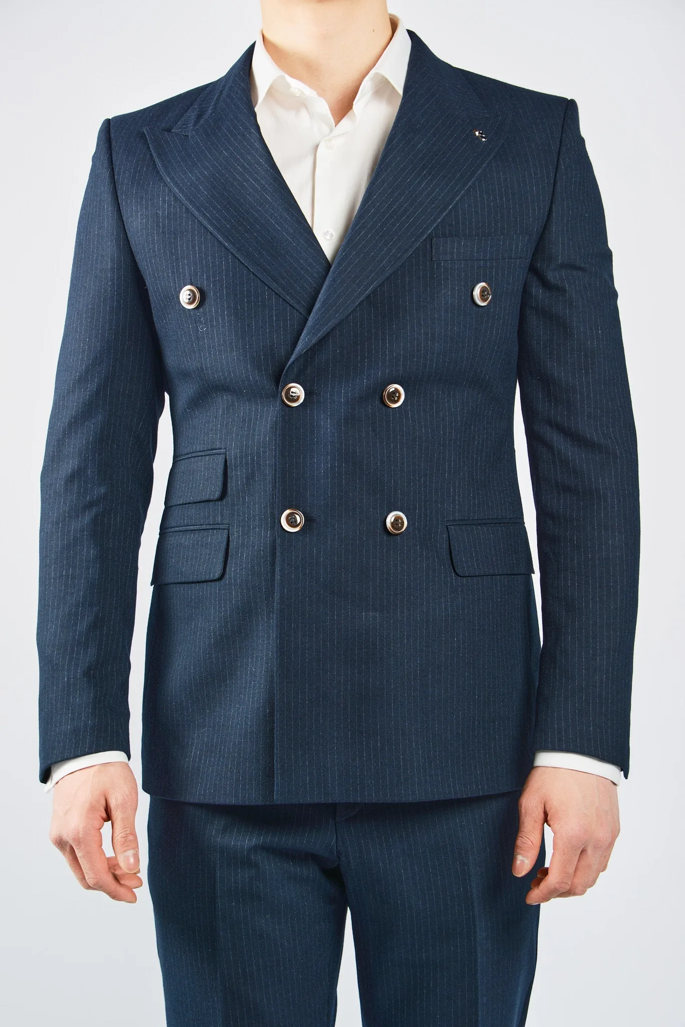 EURO PINSTRIPE BRUSHED DT DRESS PANT