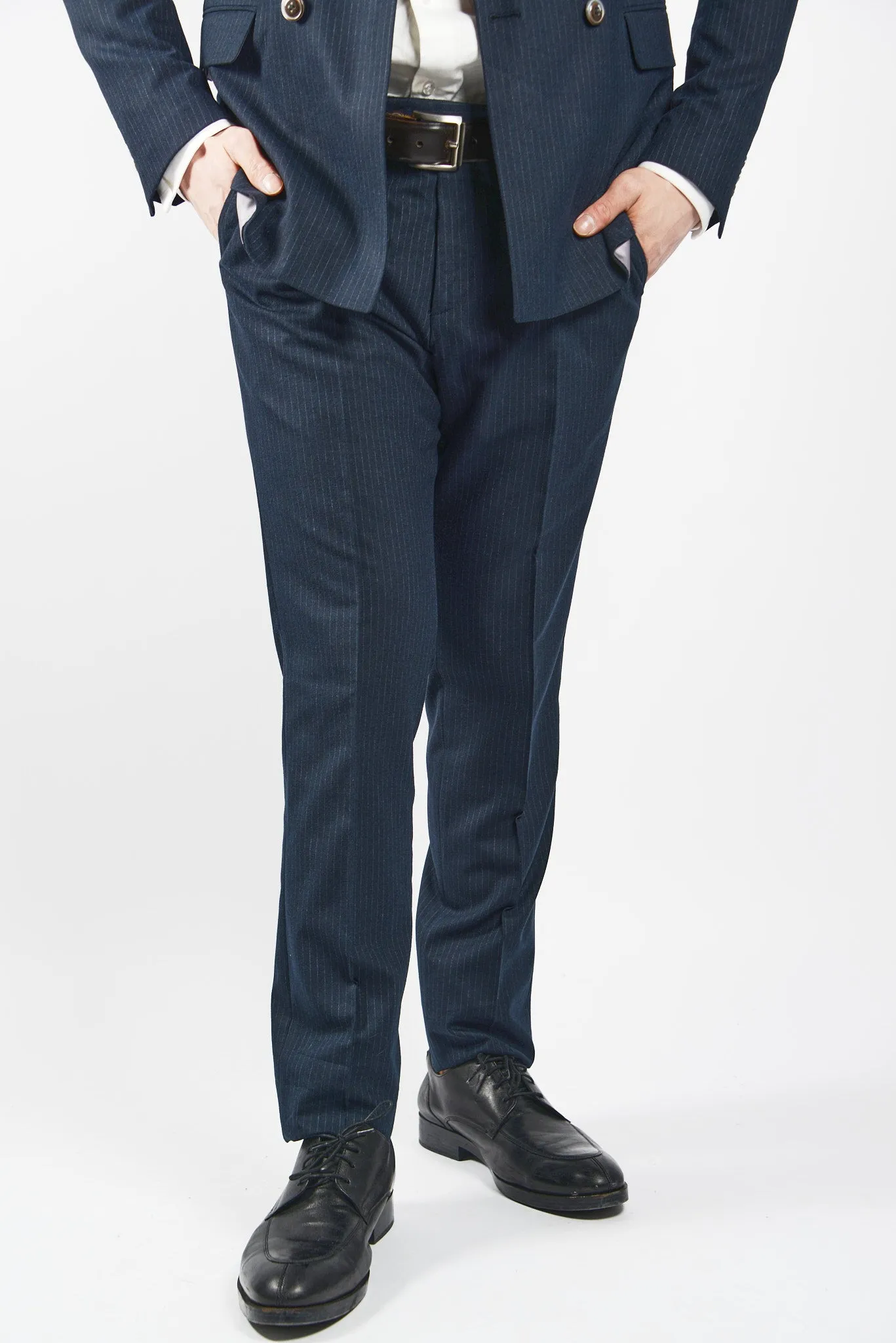EURO PINSTRIPE BRUSHED DT DRESS PANT