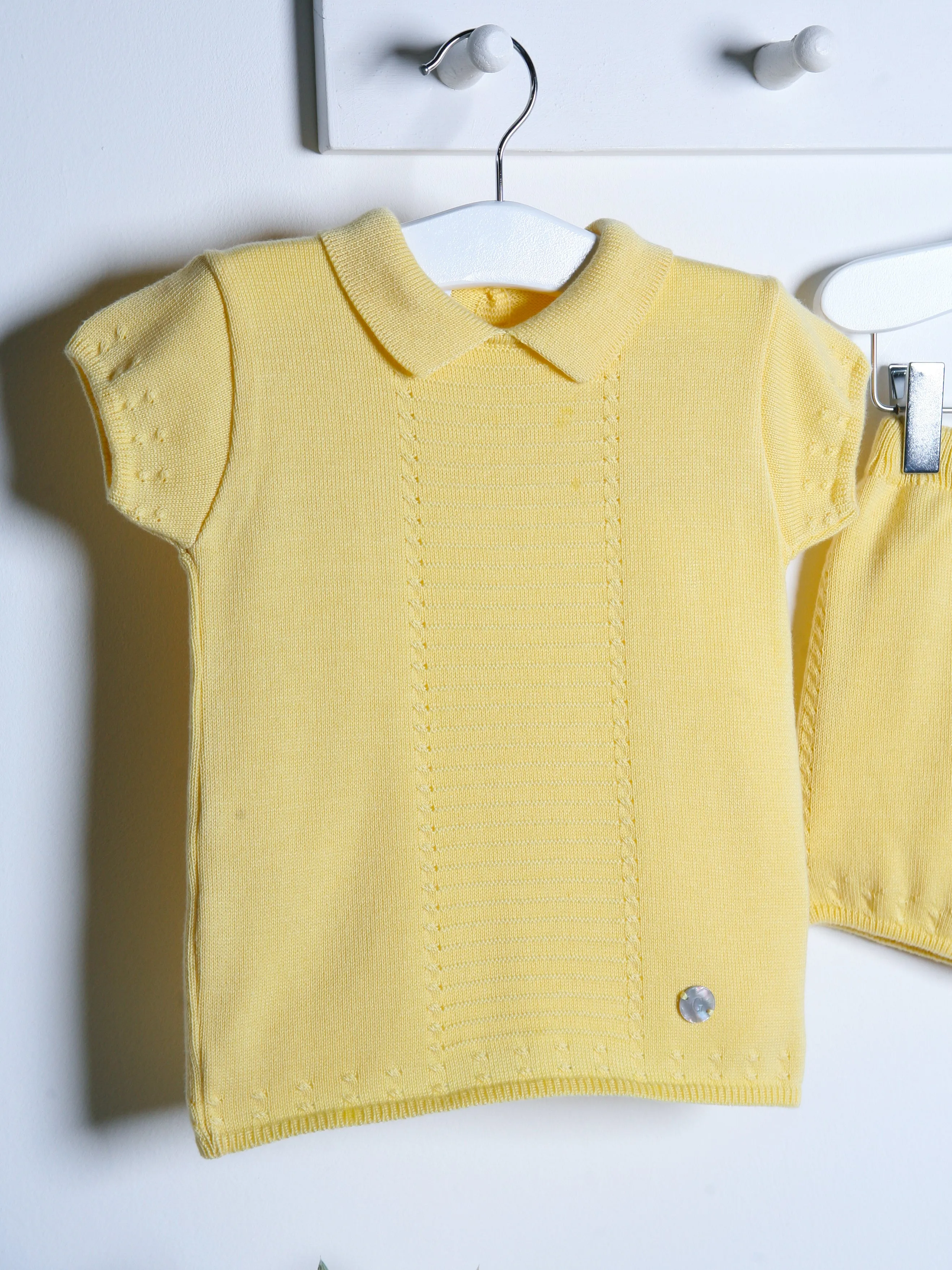 Granlei yellow polo collar Short Set