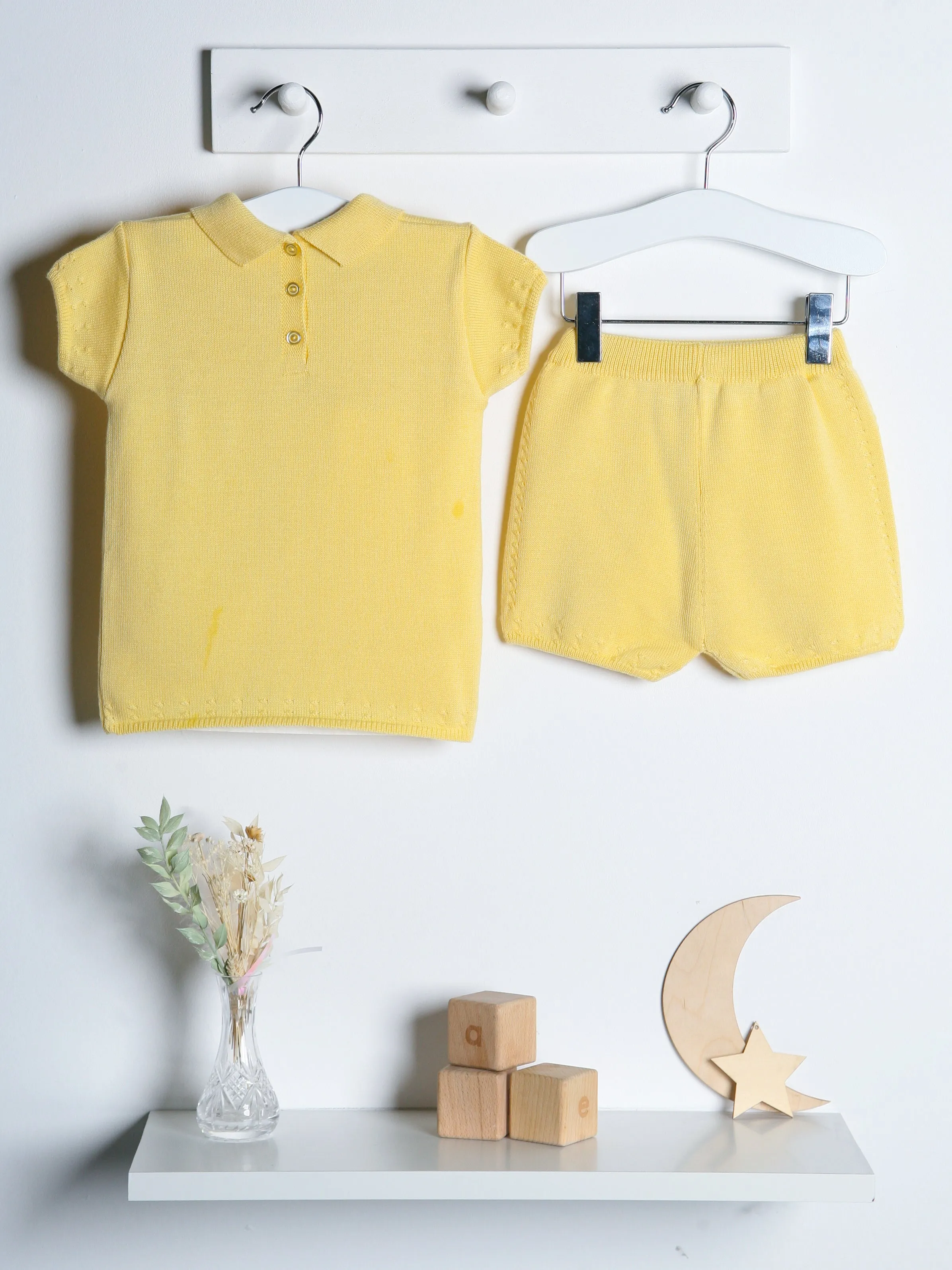 Granlei yellow polo collar Short Set