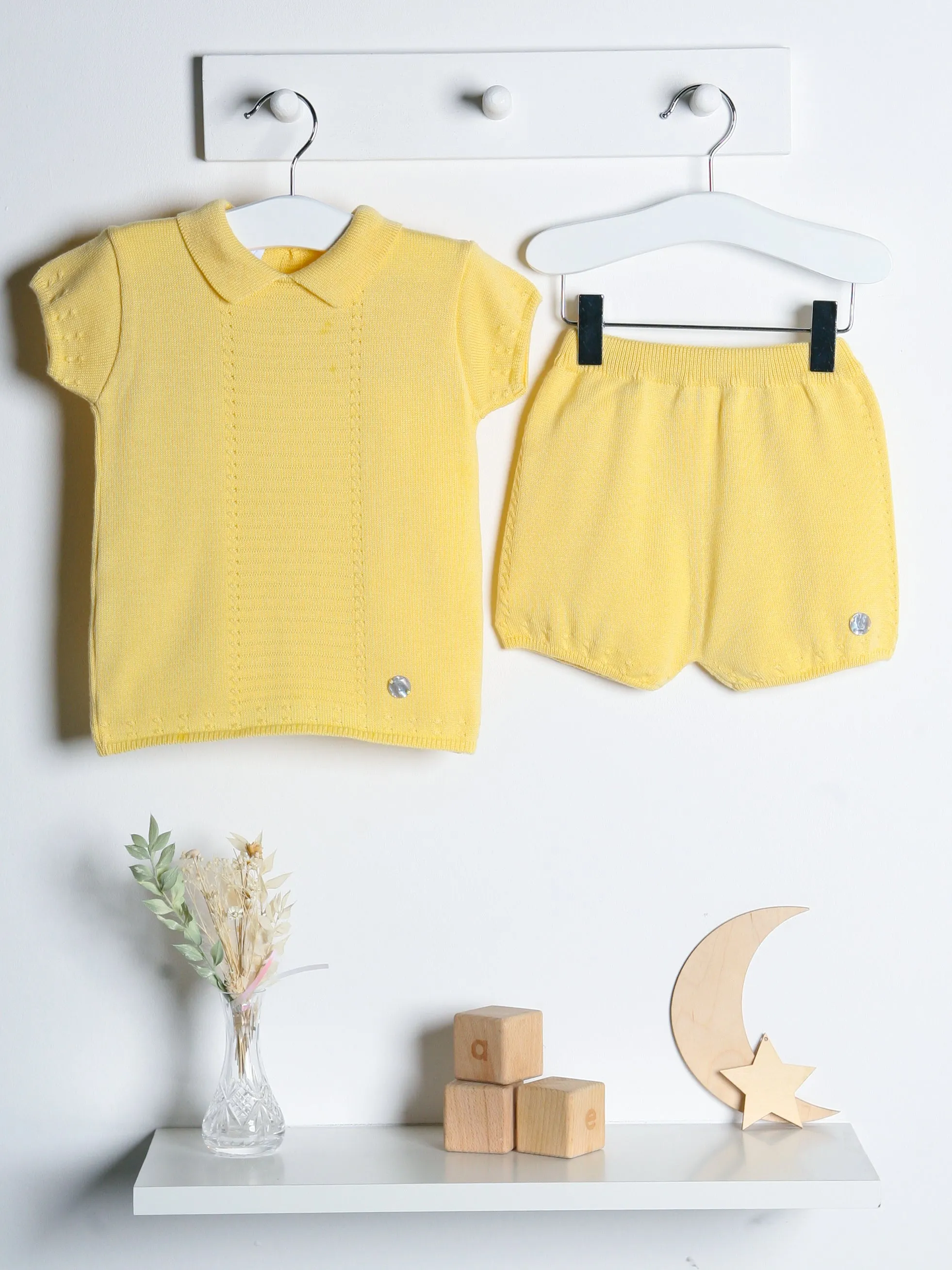 Granlei yellow polo collar Short Set