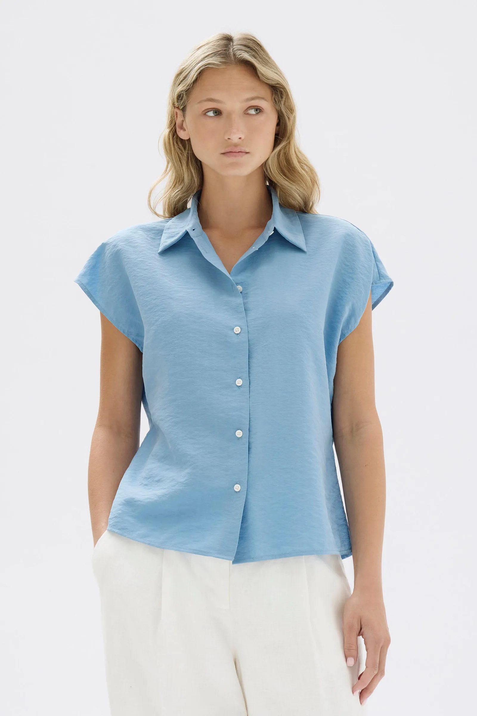 Heather Silk Short Sleeve Shirt