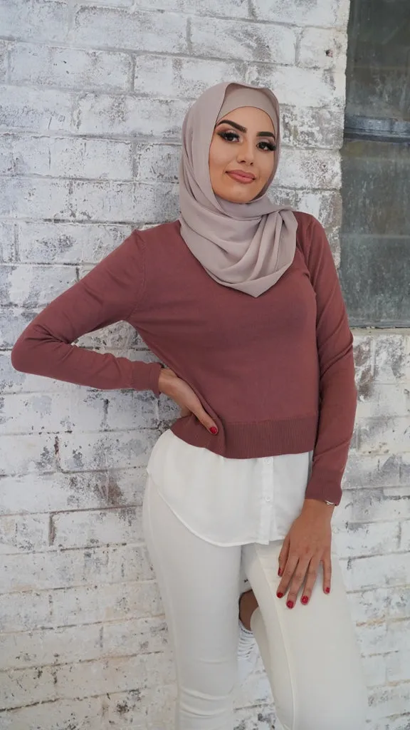 Knit Chiffon Shirt Jumper