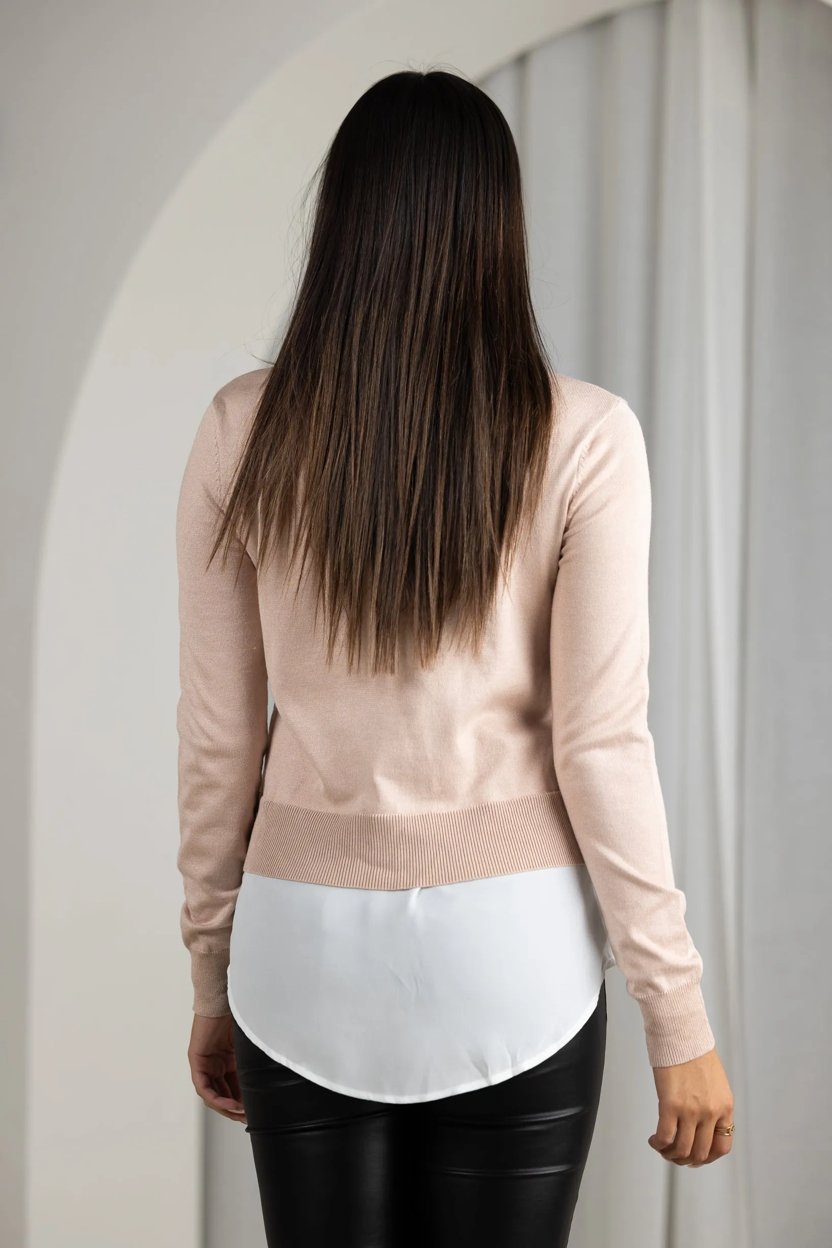 Knit Chiffon Shirt Jumper