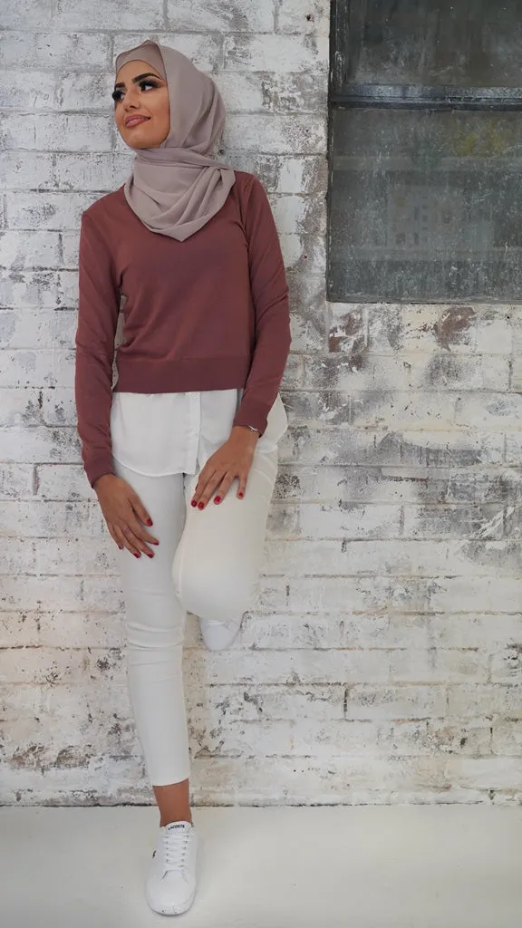 Knit Chiffon Shirt Jumper