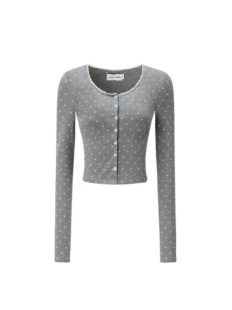 Knitted Lace Skinny Short Cardigan【s0000006281】