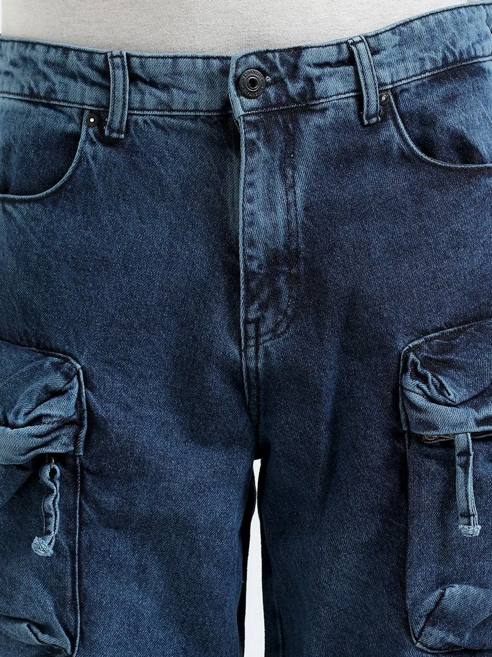 Kola -  Baggy 10 Pocket Cargo Jeans - Dark Blue
