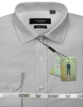 Men's Dress Shirt Long Sleeves Made of 100% Prime Cotton Solid Colors | STA-100-Gray