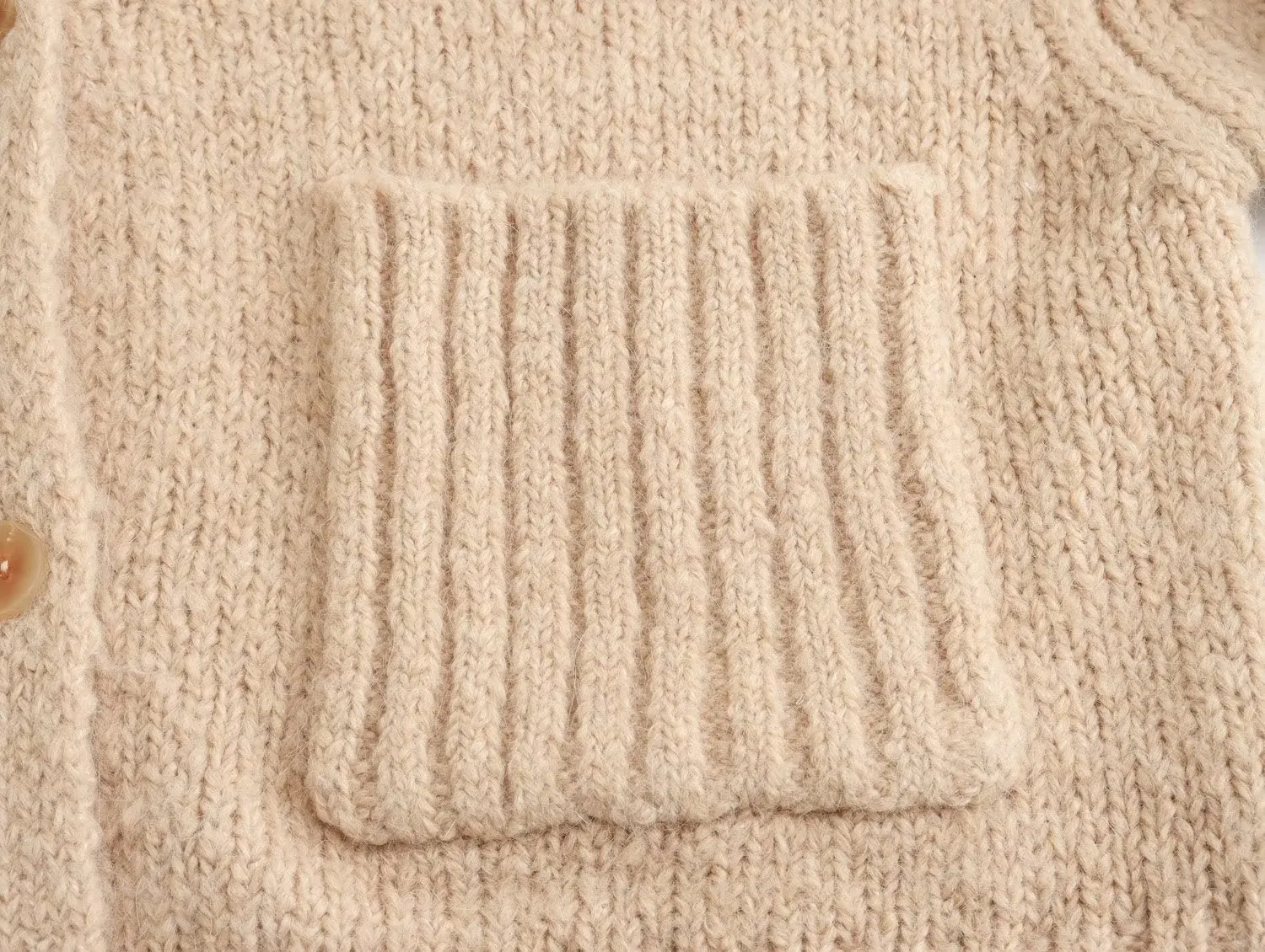 Pre Order:  Ribbed Pockets Knitted Short Cardigan